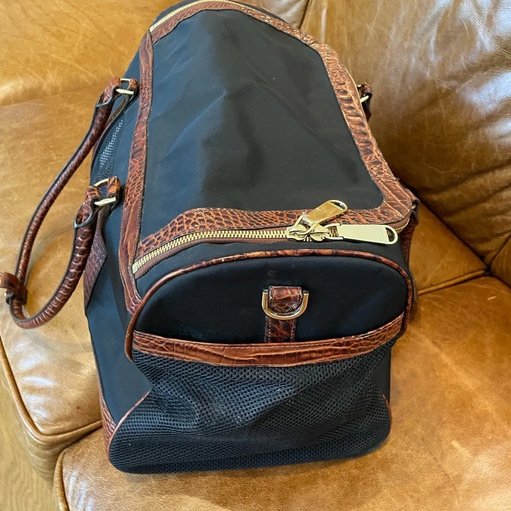 Elegant Black and Brown BRAHMIN Dog Carrier